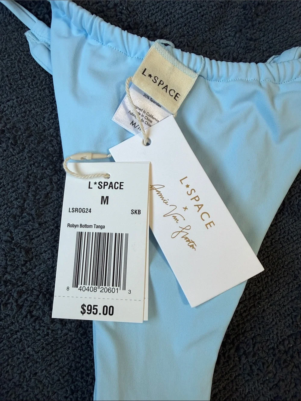 Light Blue Tie-Side Bikini Bottoms Medium